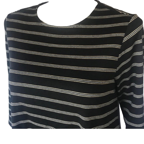 J Jill Pima Tie Sleeve Tee -striped top. Size 1X - Picture 7 of 10